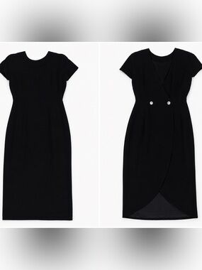 Stunning vintage Datiani mock-wrap cocktail dress from the 1980s/1990s.